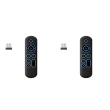 2X Flying Mouse 2.4G+ Double Modèle Clavier Rétroéclairé Coloré Télécommande Intelligente TV Box Télécommande
