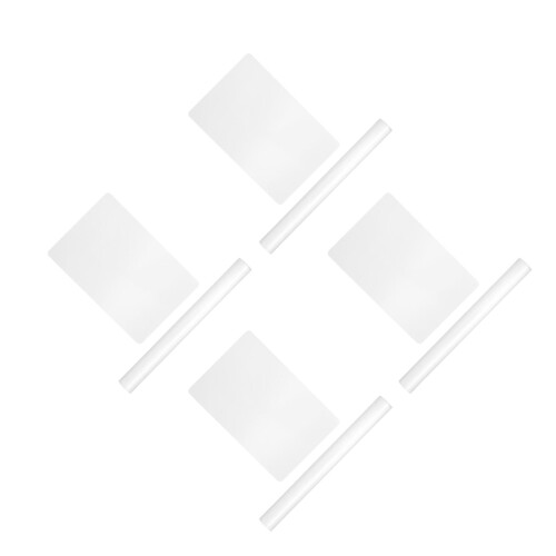 8Pcs Durable Acrylic Polymer Clay Rollers and Backing Boards White Set