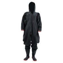Salopette Wader Pêche Extérieure Noire PVC Et Tissu Tricoté