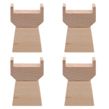 4Ensembles Blocs De Support Ponts Bois Beige Pour Rails De Train DIY