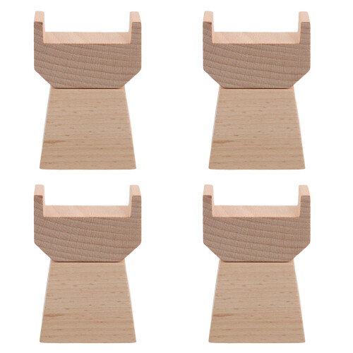 4Ensembles Blocs De Support Ponts Bois Beige Pour Rails De Train DIY