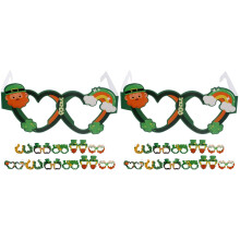 24Stk Partybrillen Papier St. Patricks Tag