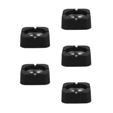 5Pcs Black Square Ashtray with 4 Rests for Home Office Table
