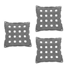 3Pcs Breathable Inflatable Seat Cushions Grey PVC Portable Chair Pads