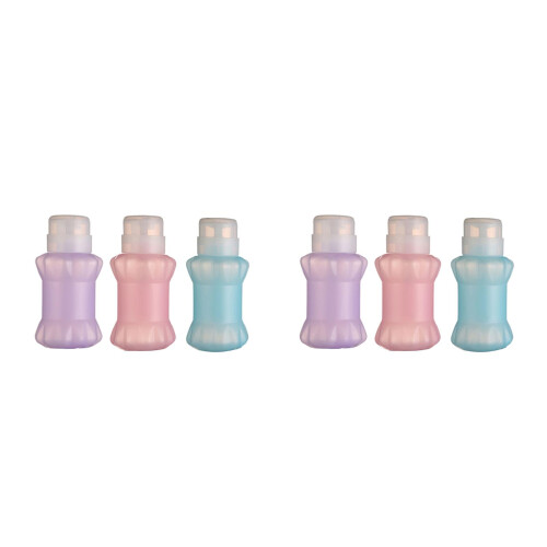 6Pcs Assorted Color Lockable Push Down Nail Remover Plastic Bottles