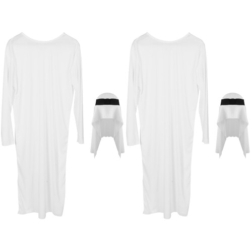 2Sets Traditioneel Wit Polyester, Feestkleding