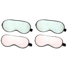 4Pcs Soft Silk Eyeshade Eye Mask Sleep Blackout Solid Color for Travel