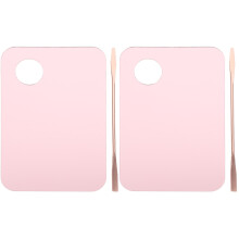 2Sets Roze Palet Voor Foundation Acryl Met Rvs Spatel Voor Make-Up Mix