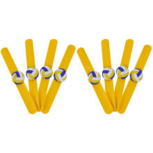 8Pièces Bracelets Slap Silicone Jaunes Enfants, Accessoires De Fête