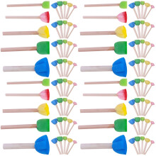 100Pcs Durable Wooden Kids Sponge Paint Brushes for Creative Painting