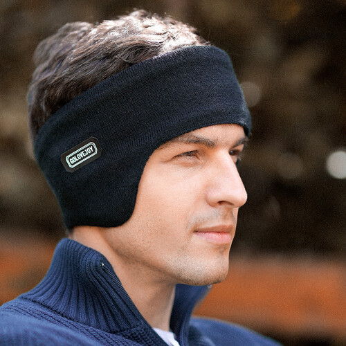 orecchini per la neve neri/grigi, cuffie auricolari da testa per il freddo