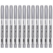 12Stk Silber Metallic Marker Kunststoff Für Kalligraphie Und Basteln