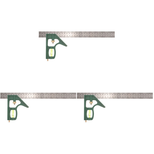 3Pcs Precision Stainless Steel Combination Square Woodworking Ruler