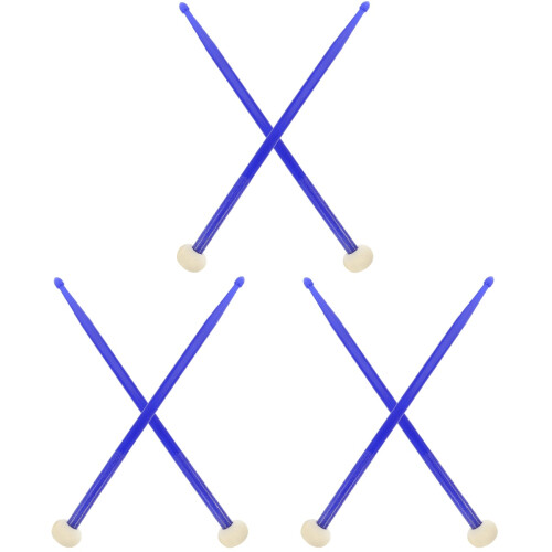 3Paires Baguettes Percussion Classic Nylon Bleu Confortables