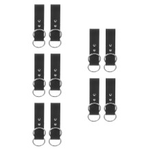 10Pcs Renaissance Skirt Clips Black PU Double-Ring Waistband