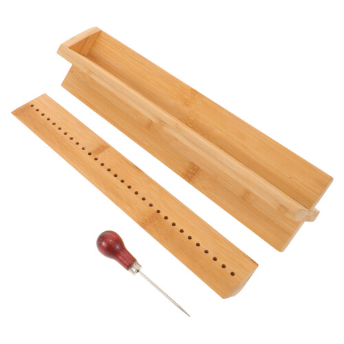 Bois Support Avec Poinçon Beige Guide Perçage Précis DIY