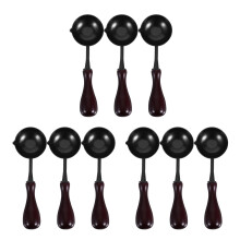 9Pcs Wax Seal Spoon with Sturdy Wooden Handle Black Metal Melt Tool