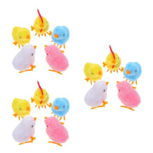 15Pcs Wind-Up Plush Jumping Chickens Toddler Play Toys