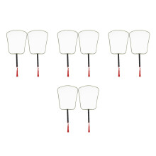 8Pièces Éventails Chinois DIY En Soie Manche Bois