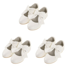 3Paires Chaussures Danse Blanches Confort En Caoutchouc