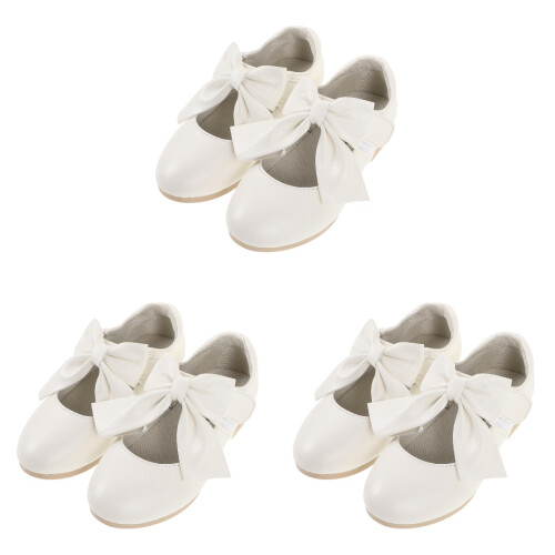 3Paires Chaussures Danse Blanches Confort En Caoutchouc