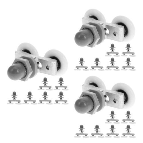 24Pcs Double Wheels Silver Shower Door Rollers Durable Replacement 1