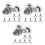 24Pcs Double Wheels Silver Shower Door Rollers Durable Replacement 6