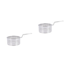 2Pcs Silver Stainless Steel Filter Spoon Multi-Use Kitchen Colander