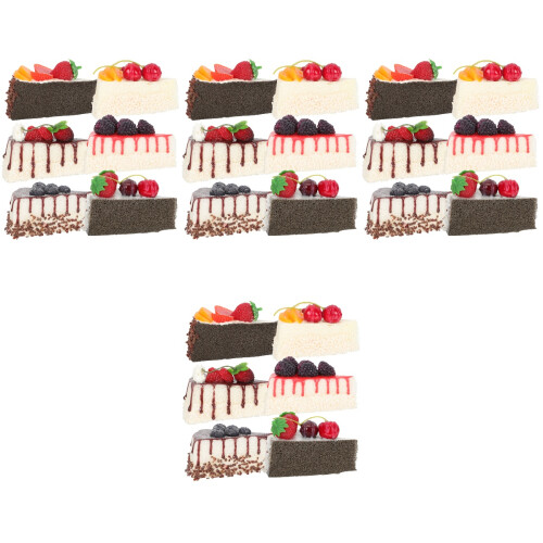 24Pcs Reliable Faux Triangle Cake Models Colorful Artificial Cakes 1
