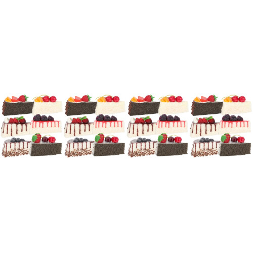 24Pcs Reliable Faux Triangle Cake Models Colorful Artificial Cakes 2