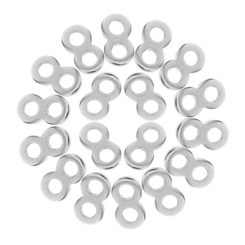 600Pcs Stainless Steel 8 Figure Tabletop Connector Clips Silver 1