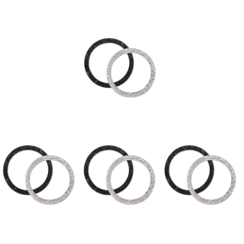 8Pcs Ignition Button Cover Push Start Zinc Alloy Rhinestone Car Decor 3701942246323