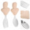 4Sets Babylöffel Gabel Mit Silikongriff Für Kinder Beige 10