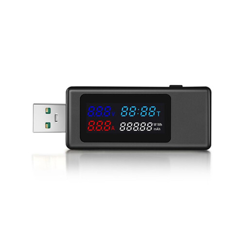 3X 6 in 1 USB Tester DC4-30V IPS Display Digital Voltage Power Timing Capacity Meter Detector for Current, Voltage,Black 1