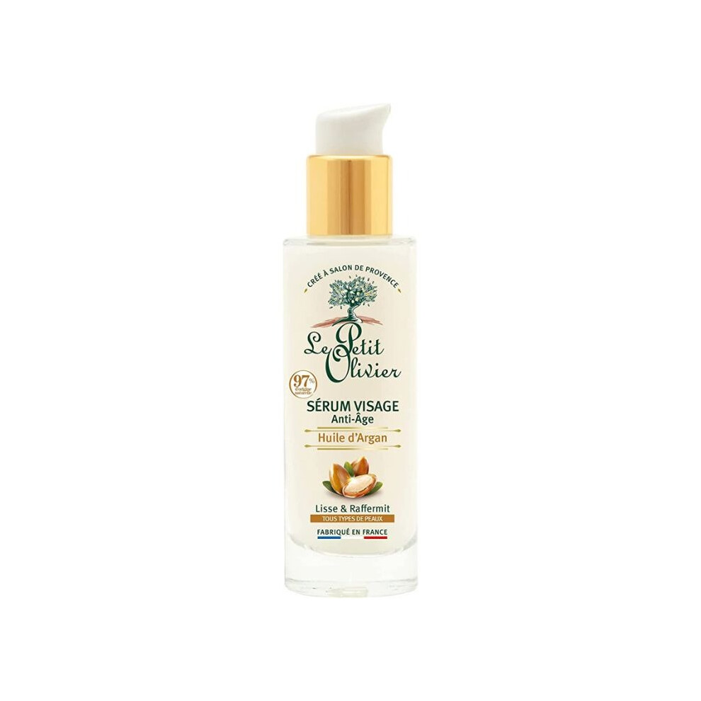 Le Petit Olivier Face Serum Anti-Aging Argan Oil 30ml Nourishing Facial Serum for Wrinkles, Firmness & Radiant Skin