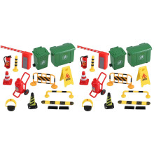 2Ensembles Jouets Et Barrières Miniatures Jeu Enfant