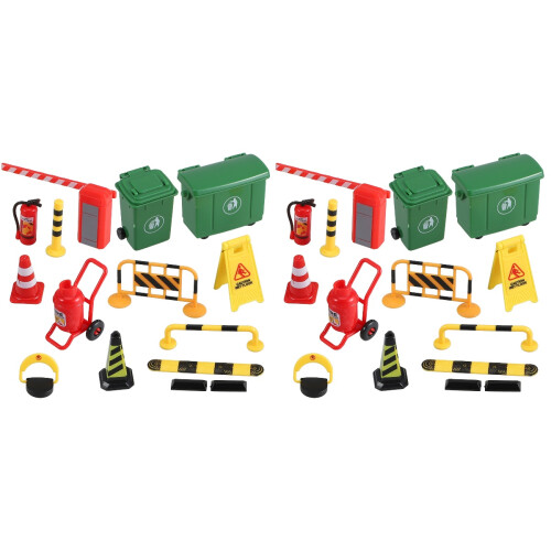 2Ensembles Jouets Et Barrières Miniatures Jeu Enfant