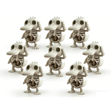8 PCS 3D printed cocoa duck skeleton model toy set
