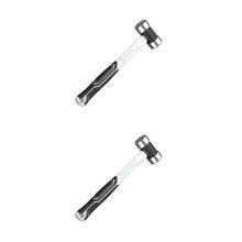2Pcs Practical Home Nail Hammer Silver Non-Slip Rubber Handle