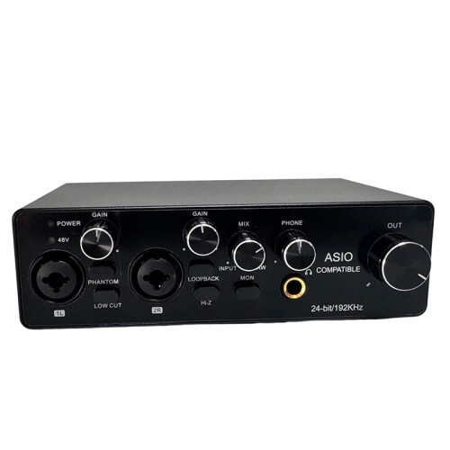 Professional Sound Card USB Audio Interface 48v Phantom Power Supply for Live Studio Streaming Podcasts 1