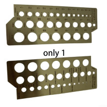 Metal Drill Gauge for Drill Bits Featuring 30 Hole Measurements From 1/16 to 1/2 Inch for Sharpening 135 118 Degree Bits