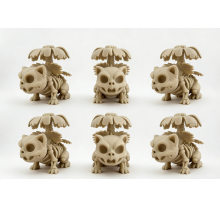 6 PCS 3D printed Venusaur skeleton model toy set
