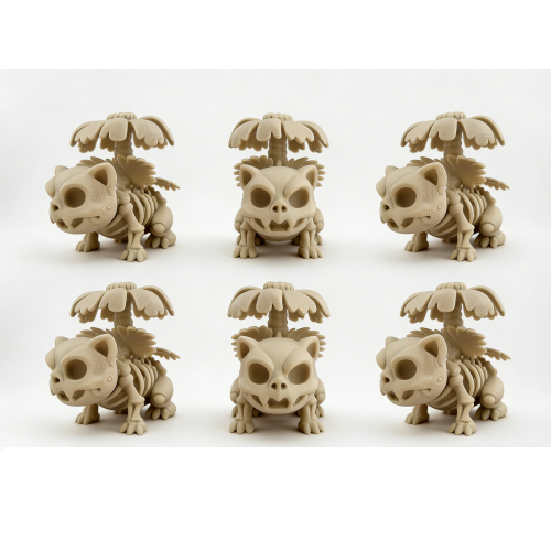 6 PCS 3D printed Venusaur skeleton model toy set