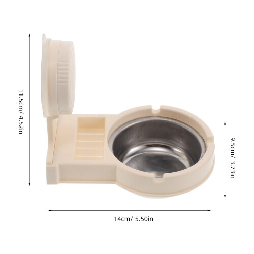 Suction Cup Ashtray Wall Mounted Beige Carbon Steel Plastic Holder 1