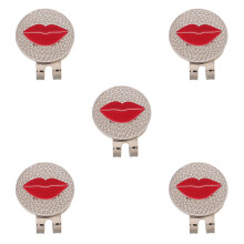 5Pcs Magnetic Golf Hat Clip Ball Markers Zinc Alloy Detachable Stylish