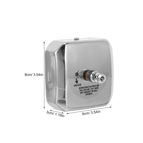 1M Étendoir Rétractable Acier Inoxydable Fixation Murale Usage Maison 2