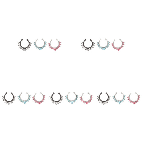 15Pièces Clips De Nez Pour Zircon Coloré 1
