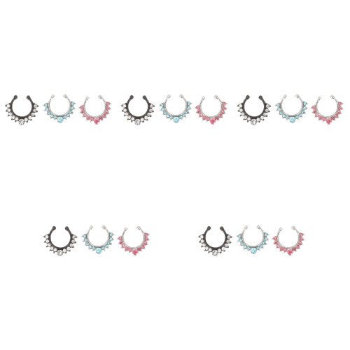 15Pièces Clips De Nez Pour Zircon Coloré 2