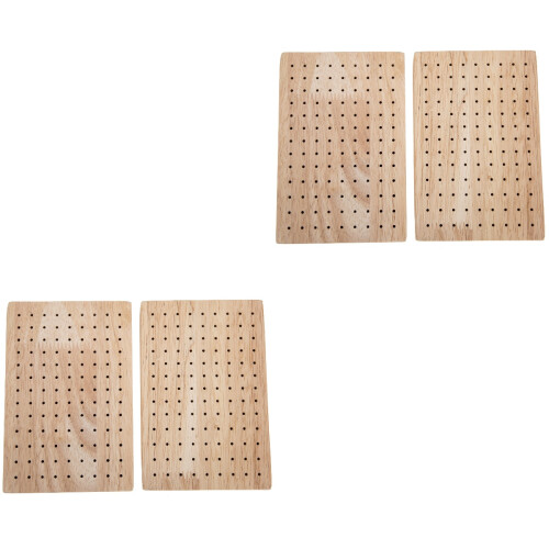 4Pièces Support Multifonction En Bois Khaki Pour Figurines En Argile 2