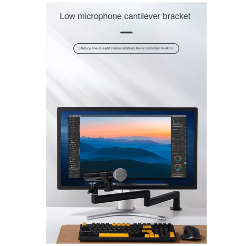 Microphone Stand Desktop Mic Clip Holder Live Cantilever Extendable Bracket 1